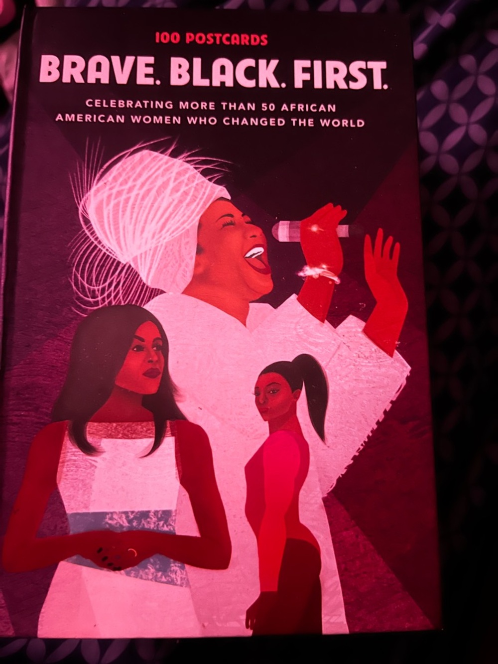 Brave. Black. First. 100 Postcards - Illustrated Set in Red and White